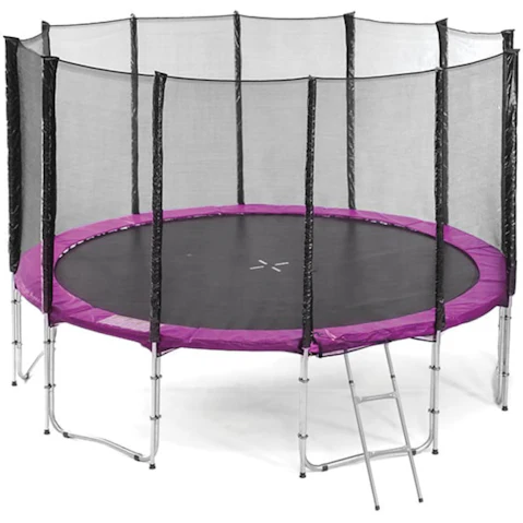 Kahuna 14ft Blizzard Trampoline with Basketball Set - Pink