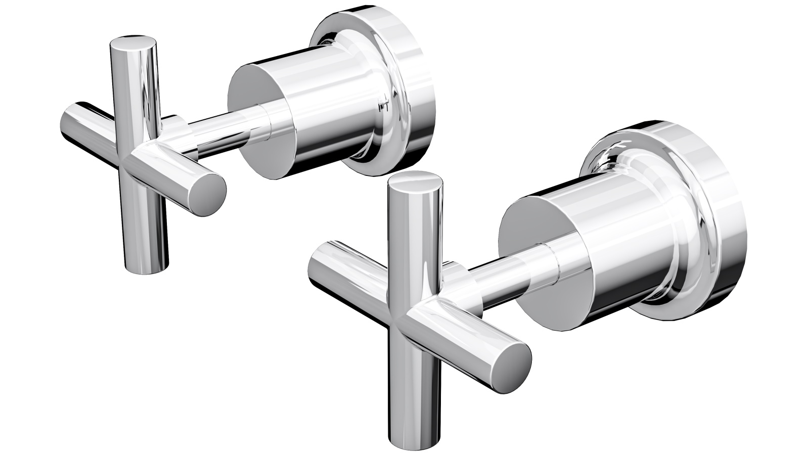 Linsol Tre Cross Handle Wall Top Assemblies - Chrome