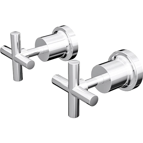 Linsol Tre Cross Handle Wall Top Assemblies - Chrome