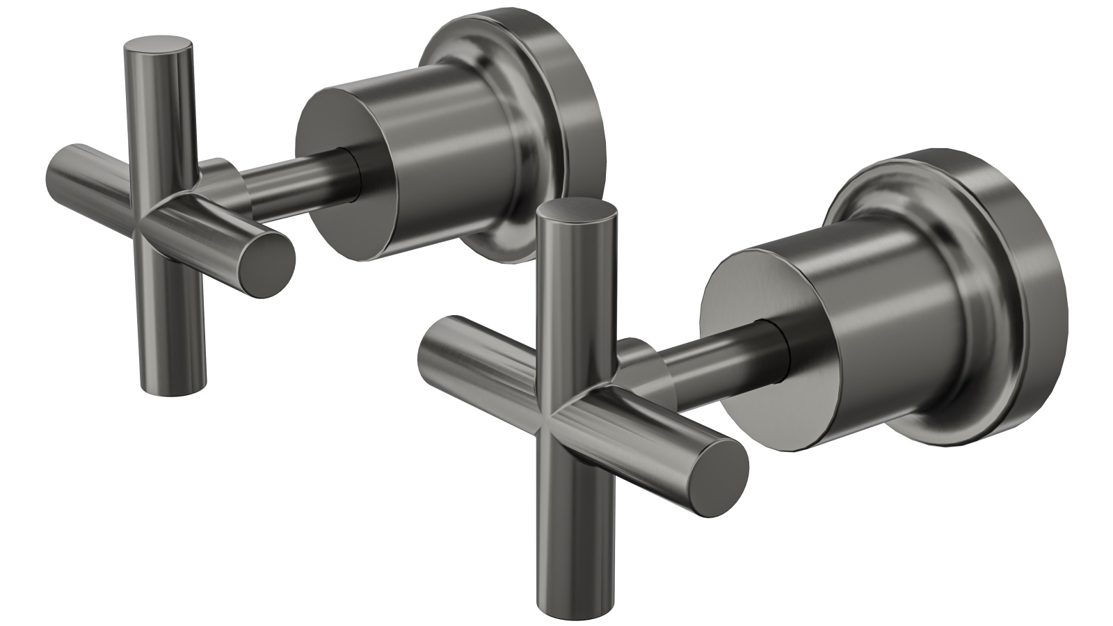 Linsol Tre Cross Handle Wall Top Assemblies - Gunmetal