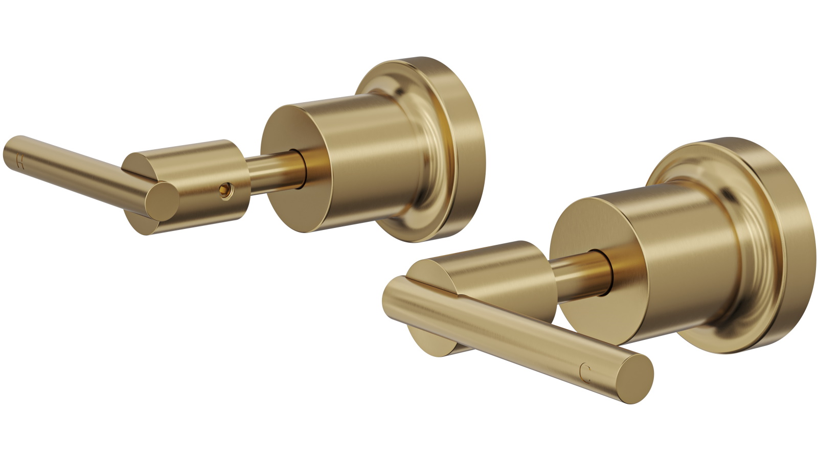 Linsol Tre Lever Handle Wall Top Assemblies - Brushed Brass