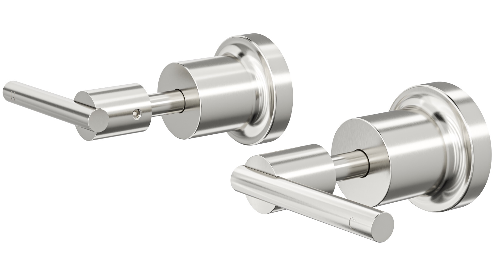 Linsol Tre Lever Handle Wall Top Assemblies - Brushed Nickel