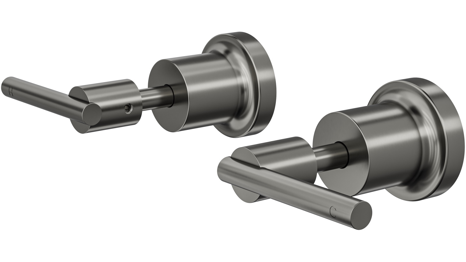 Linsol Tre Lever Handle Wall Top Assemblies - Gunmetal
