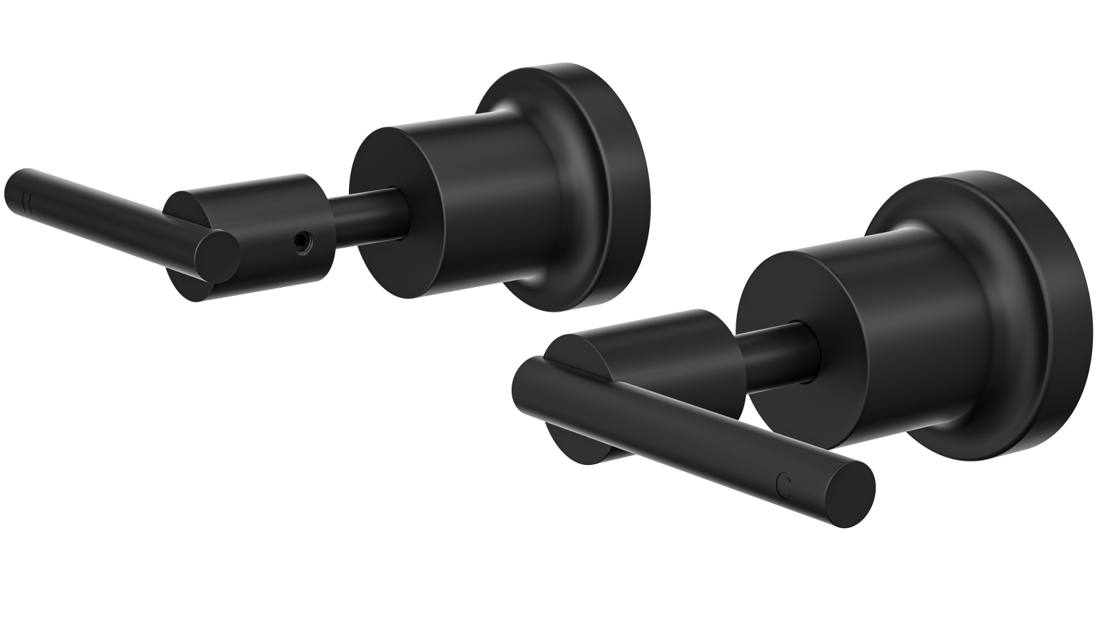 Linsol Tre Lever Handle Wall Top Assemblies - Matte Black