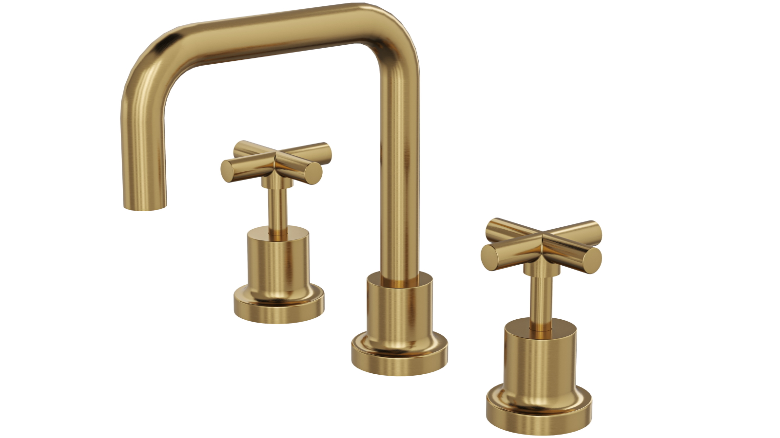 Linsol Tre Cross Handle Basin Set - Brushed Brass
