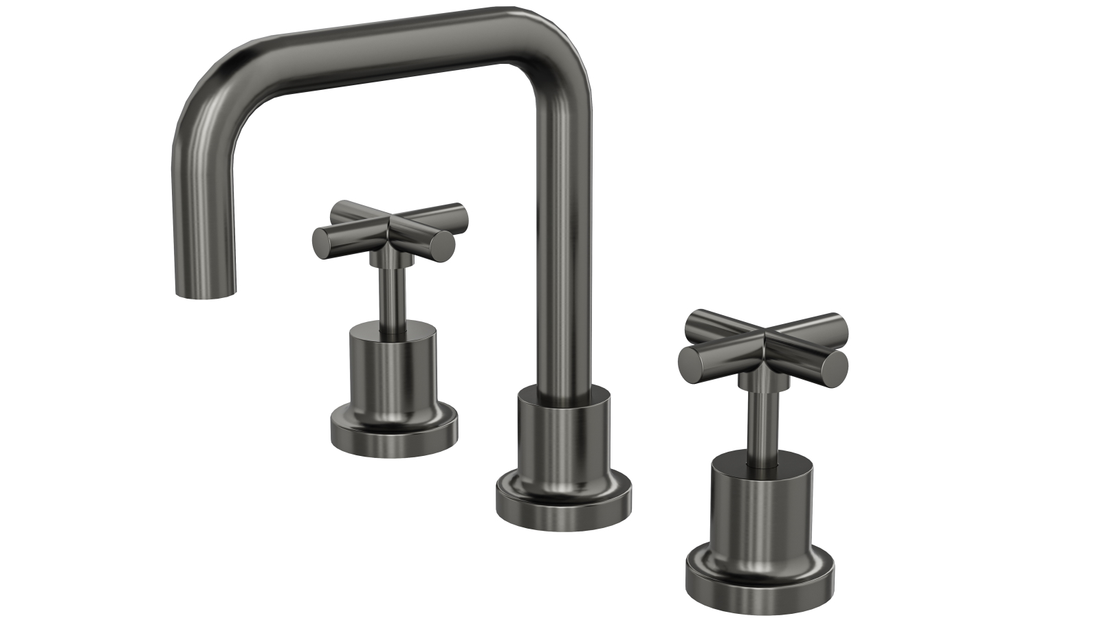 Linsol Tre Cross Handle Basin Set - Gunmetal