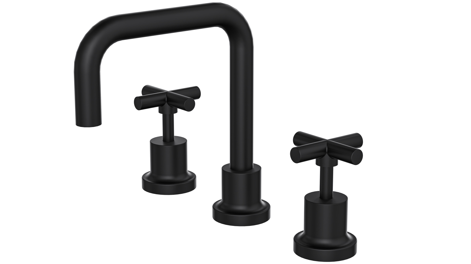 Linsol Tre Cross Handle Basin Set - Matte Black