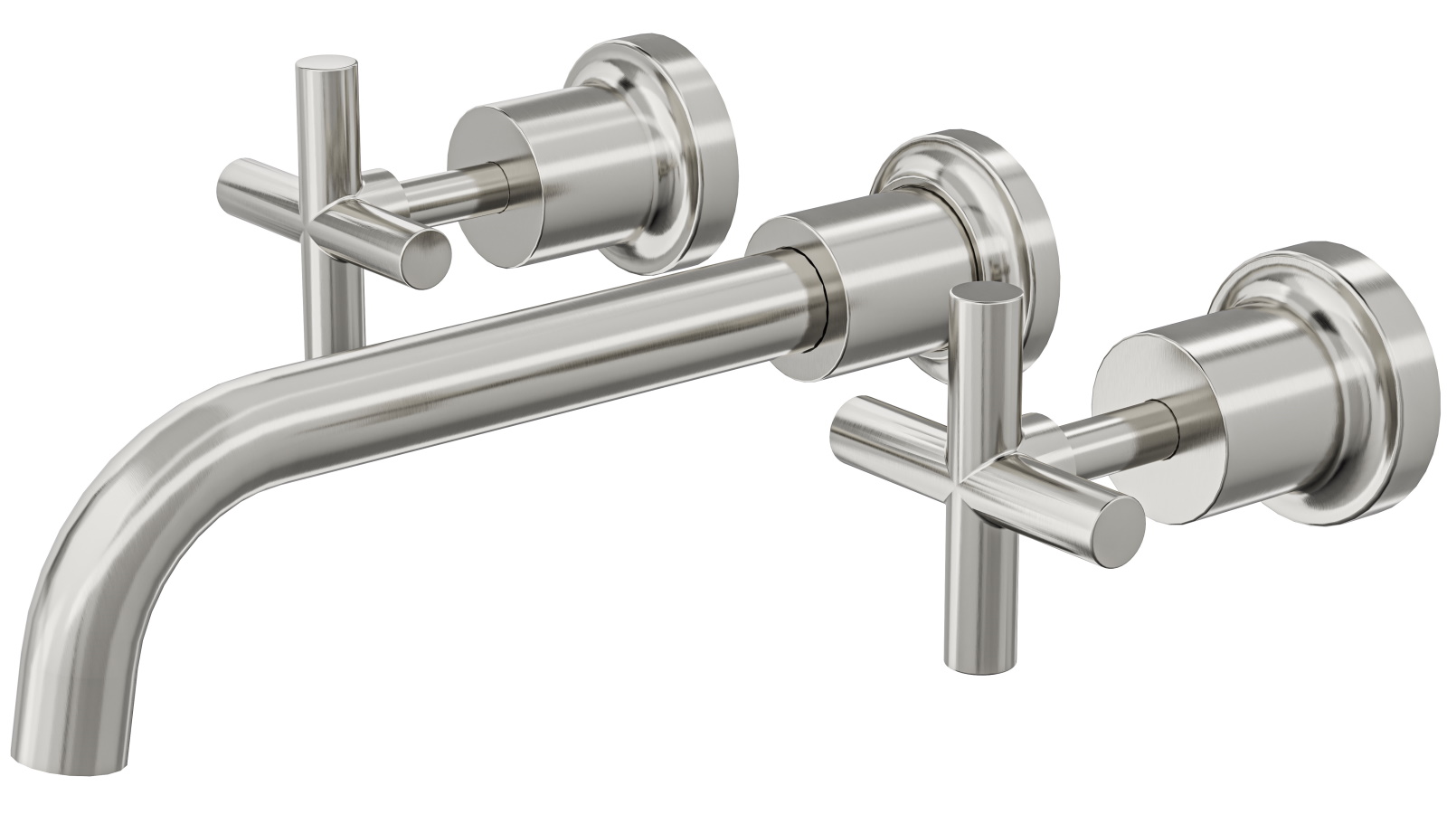 Linsol Tre Cross Handle Bath Set - Brushed Nickel