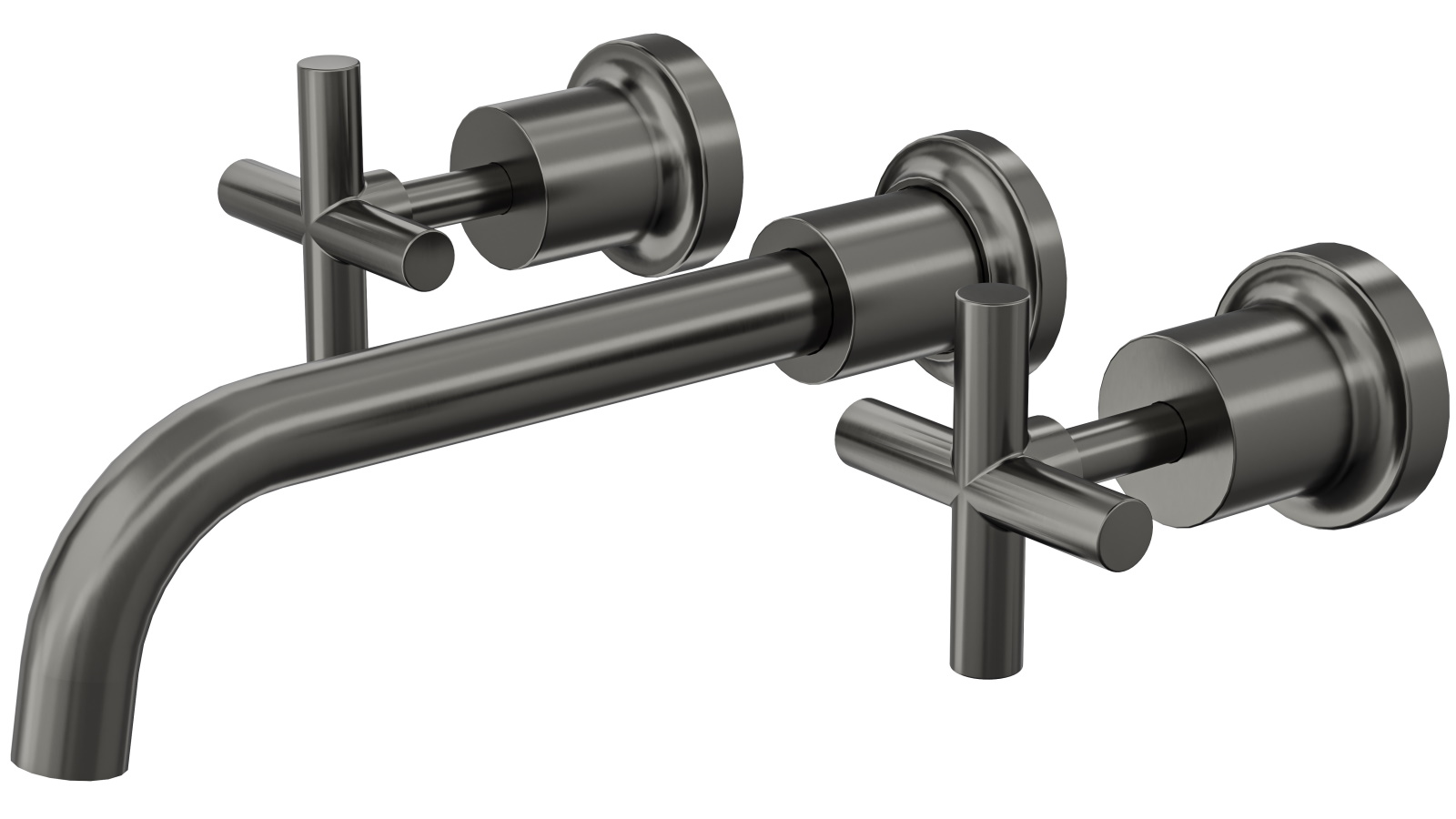 Linsol Tre Cross Handle Bath Set - Gunmetal