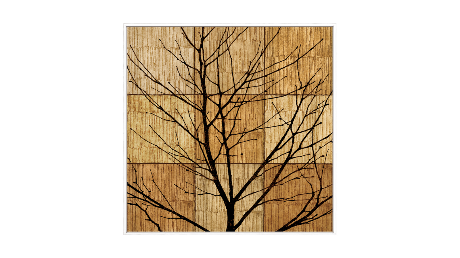 La Grolla Tree Silhoutte II White Gallery Wall Art - 123 x 123cm