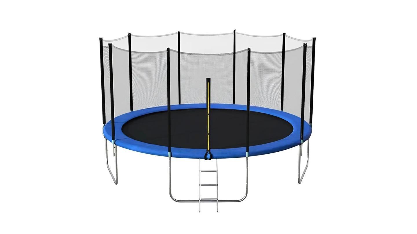 FitnessLAB 8ft Round Trampoline with Safety Net and Ladder
