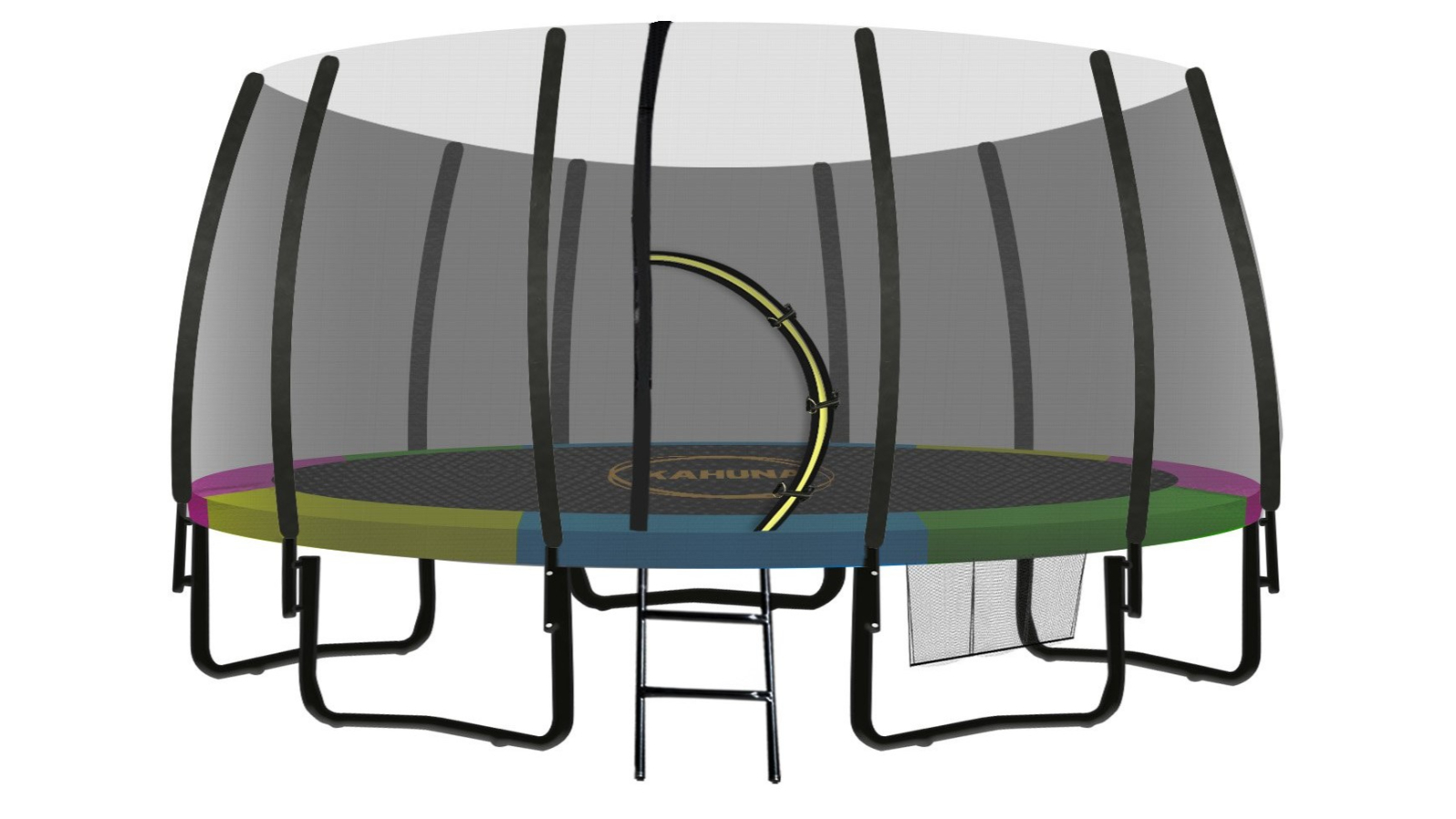 Kahuna 14ft Twister Springless Trampoline - Rainbow