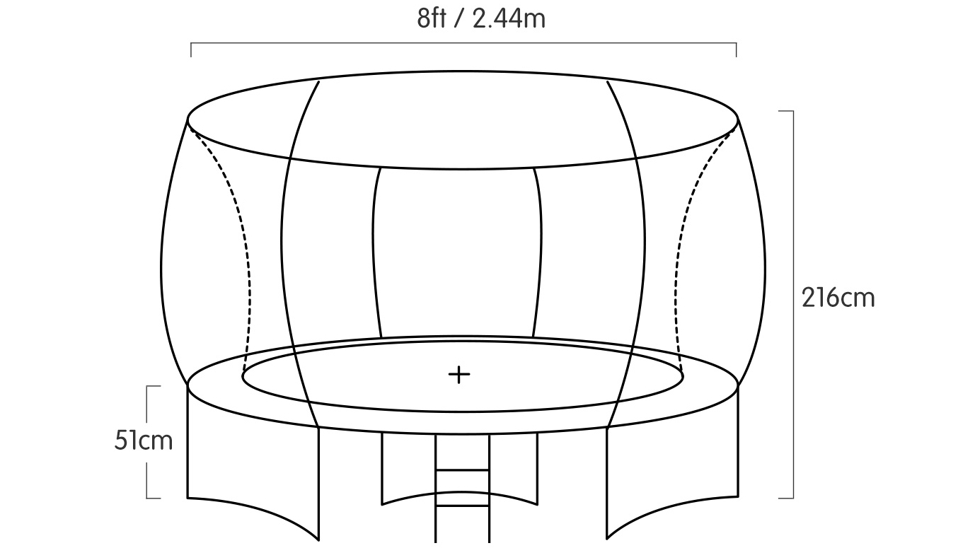 Kahuna Twister 8ft Springless Trampoline with Basketball Set | Harvey ...