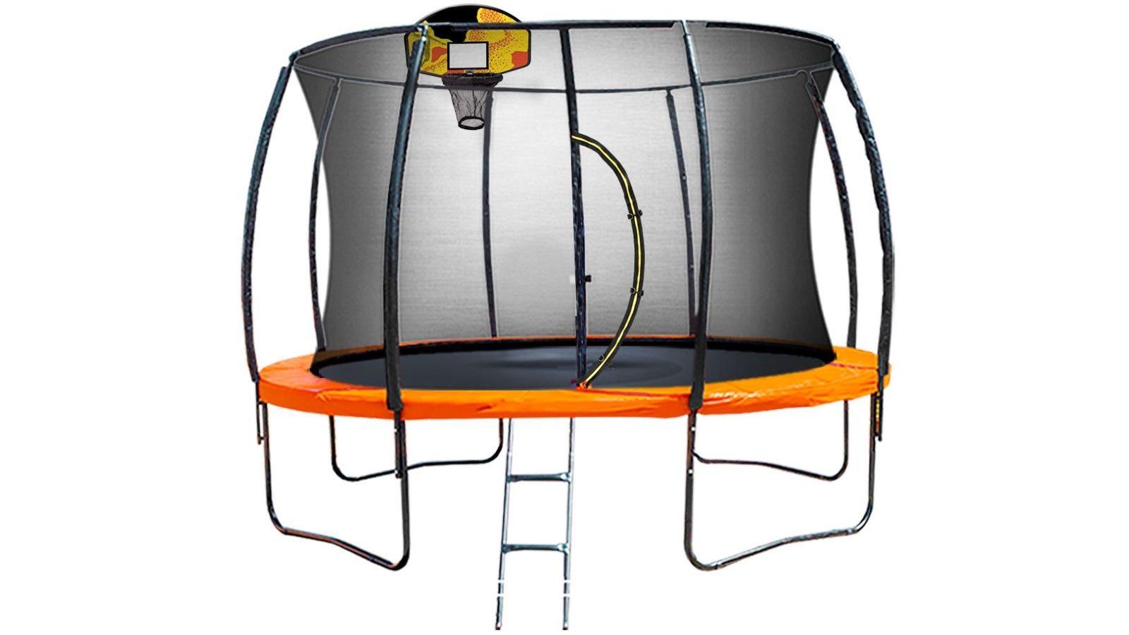 Kahuna Twister 14ft Springless Trampoline with Basketball Set | Harvey ...