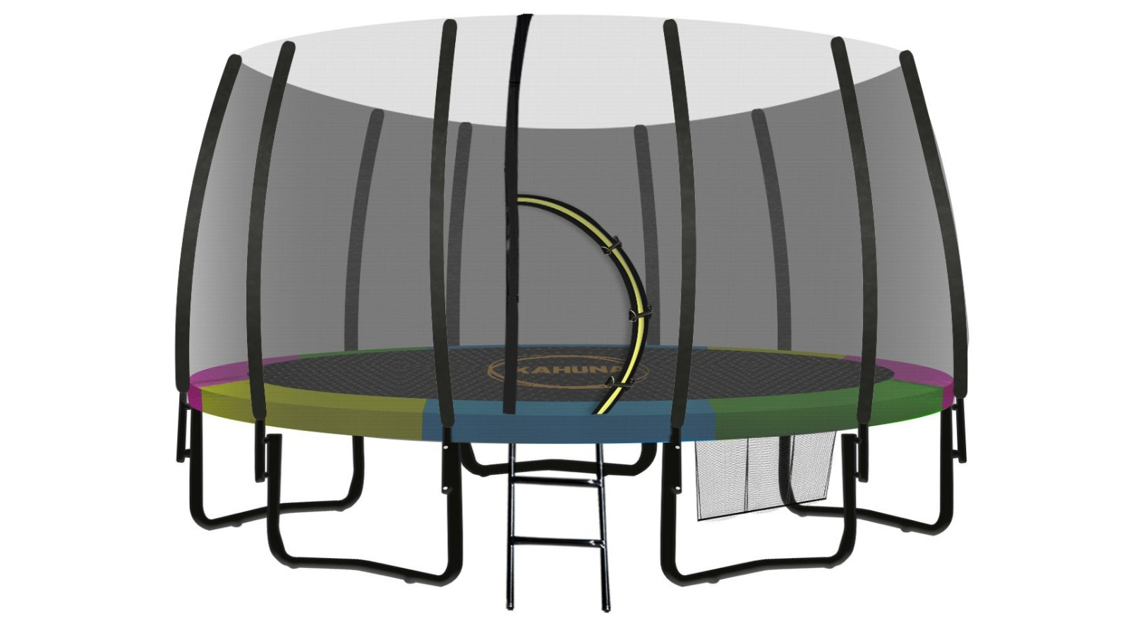 Kahuna 12ft Twister Springless Trampoline - Rainbow
