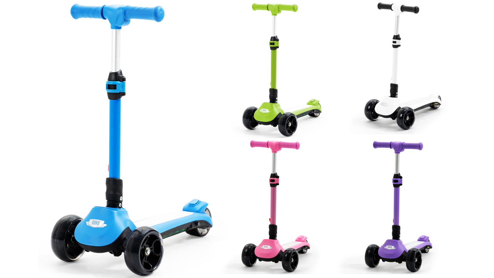 Rovo Kids Triscoot 3-Wheel Height Adjustable Electric Scooter