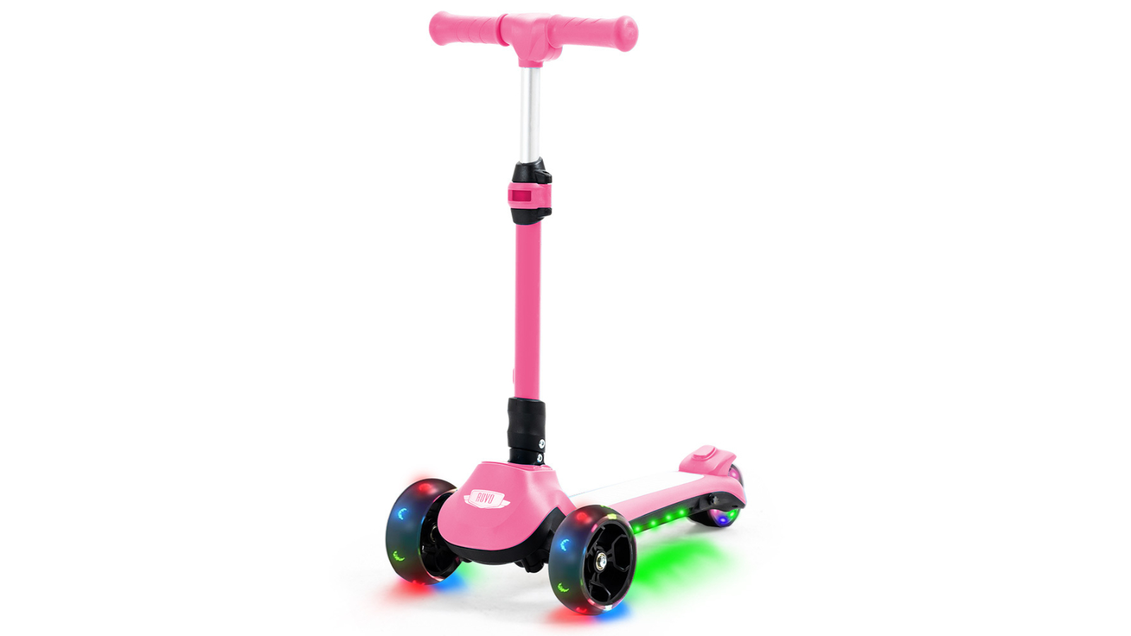 Rovo Kids Triscoot 3-Wheel Height Adjustable Electric Scooter - Pink
