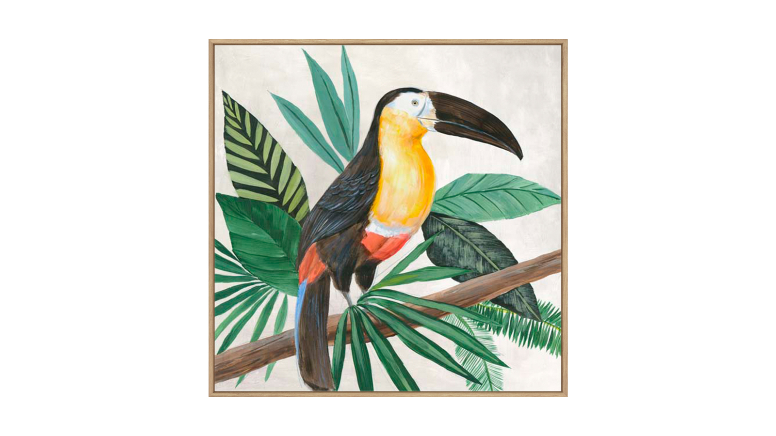 La Grolla Tropical Birds I Natural Gallery Wall Art - 123 x 123cm