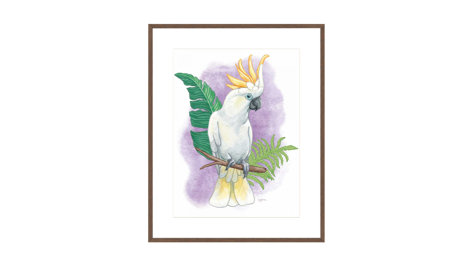 La Grolla Tropical Flair III Walnut Frame Wall Art - 64 x 54cm