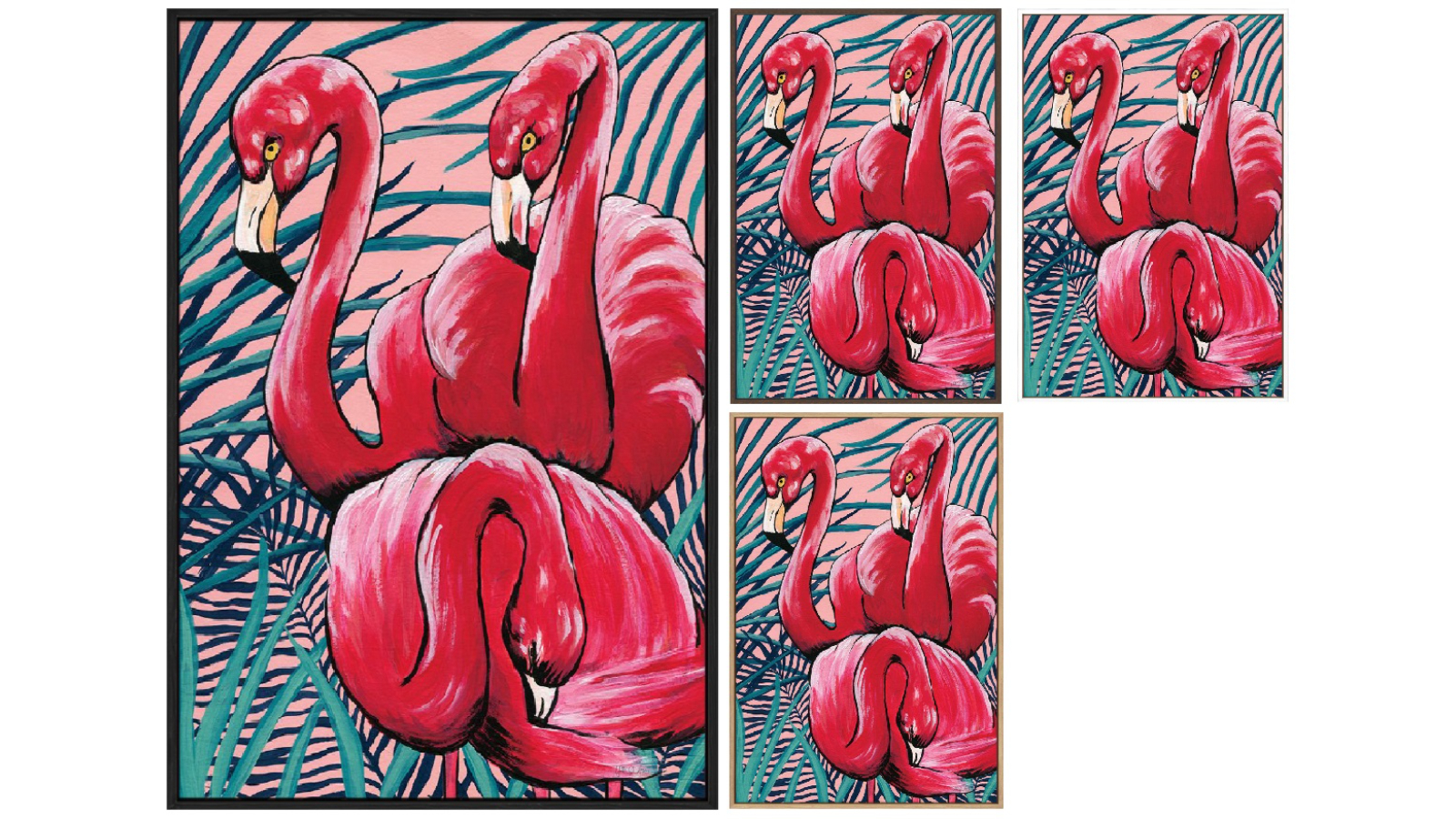 La Grolla Tropical Paradise Flamingos Gallery Wall Art