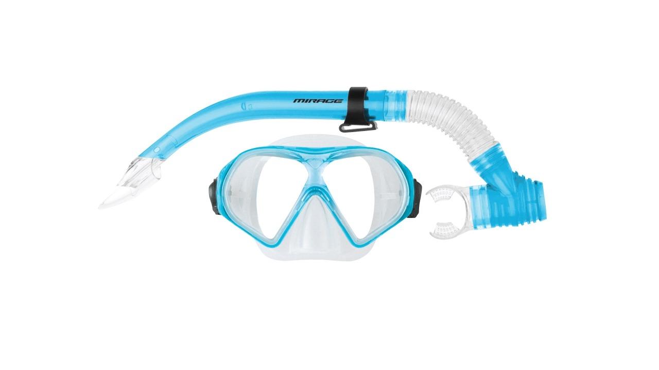Mirage Tropic Adult Silitex Snorkel and Mask Set - Blue