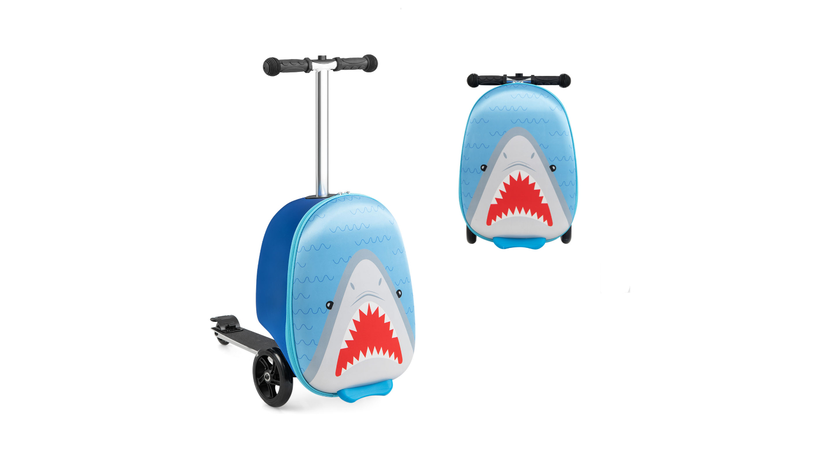 Costway Ride-on Suitcase Scooter with LED Wheel and Handle - Blue