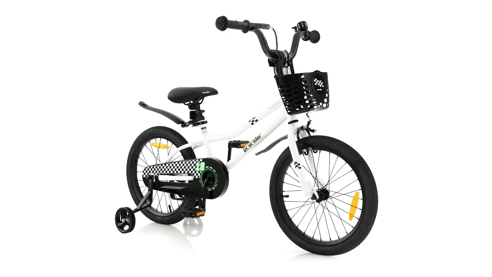 Costway Boys Bike with Training Wheels Basket and Adjustable Handlebar/Seat - 46cm 