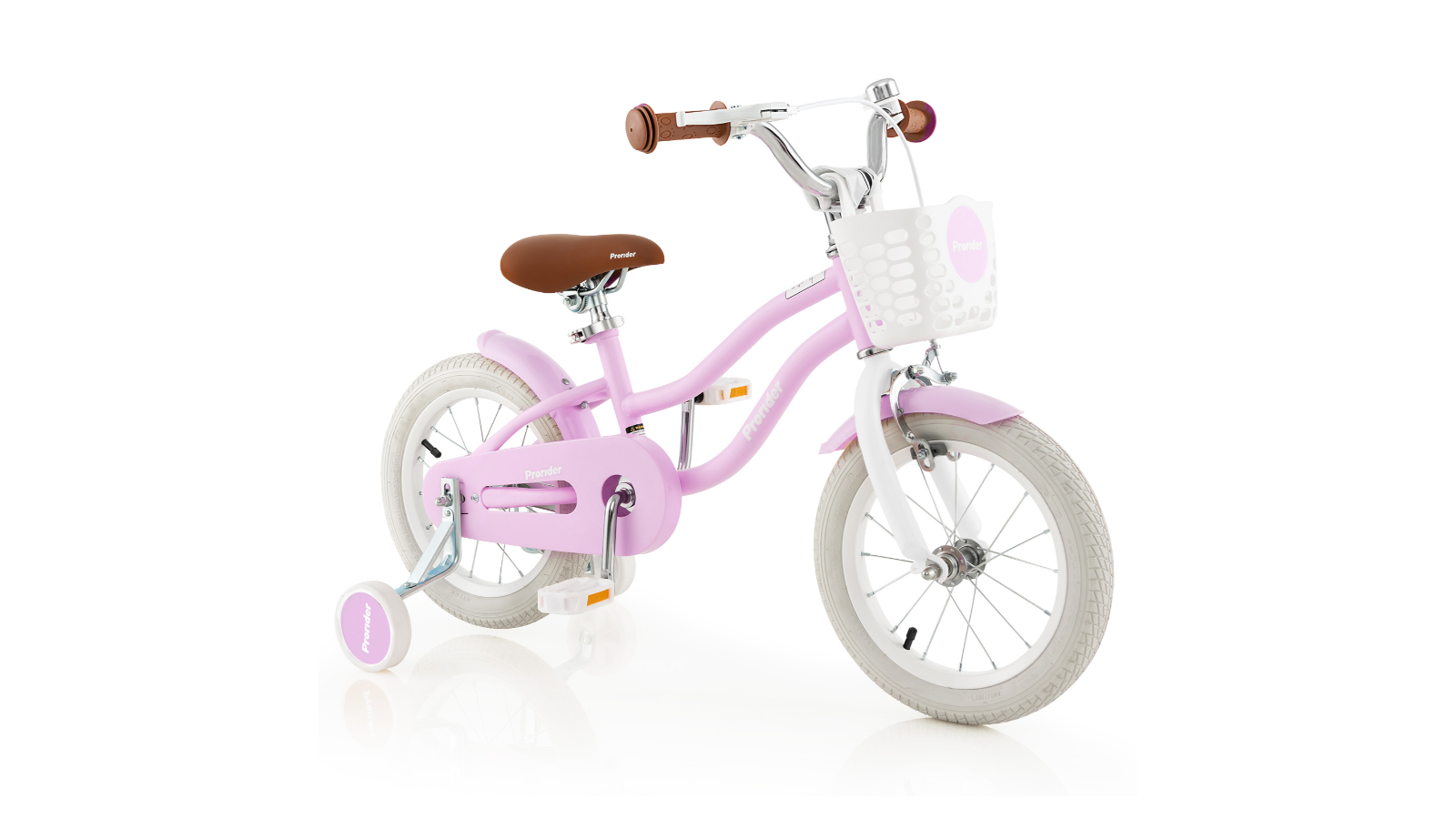 Costway 36cm Girls Bike with Training Wheels and Basket - Purple 