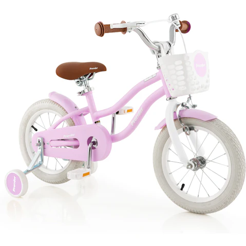 Costway 36cm Girls Bike with Training Wheels and Basket - Purple