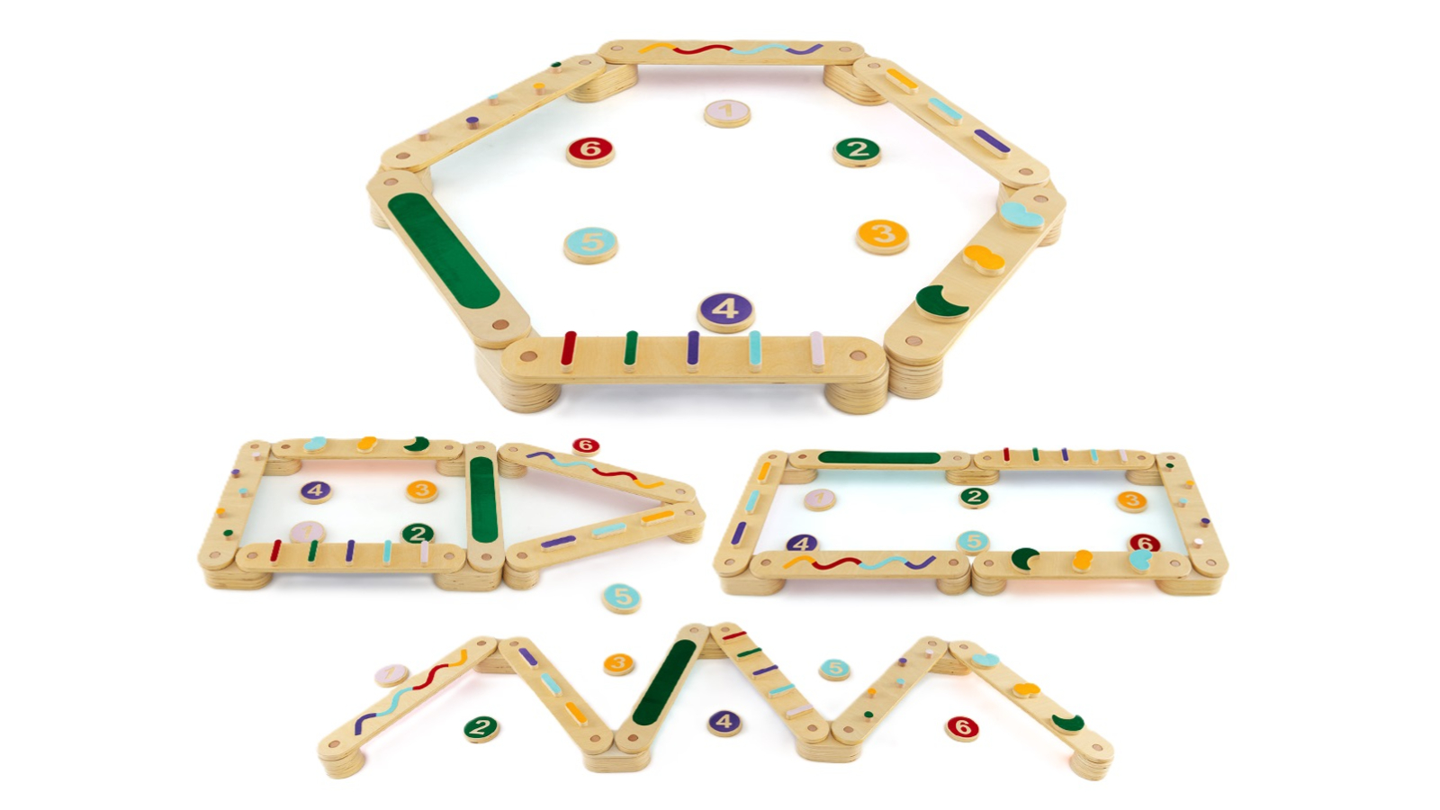 Costway Wooden Balance Beam Set with Stepping Stone