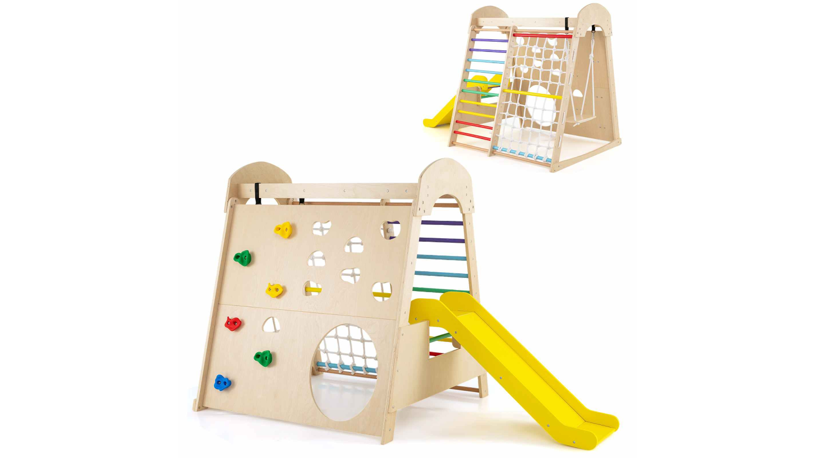Costway 8-in-1 WoodenIndoor Climb Playset