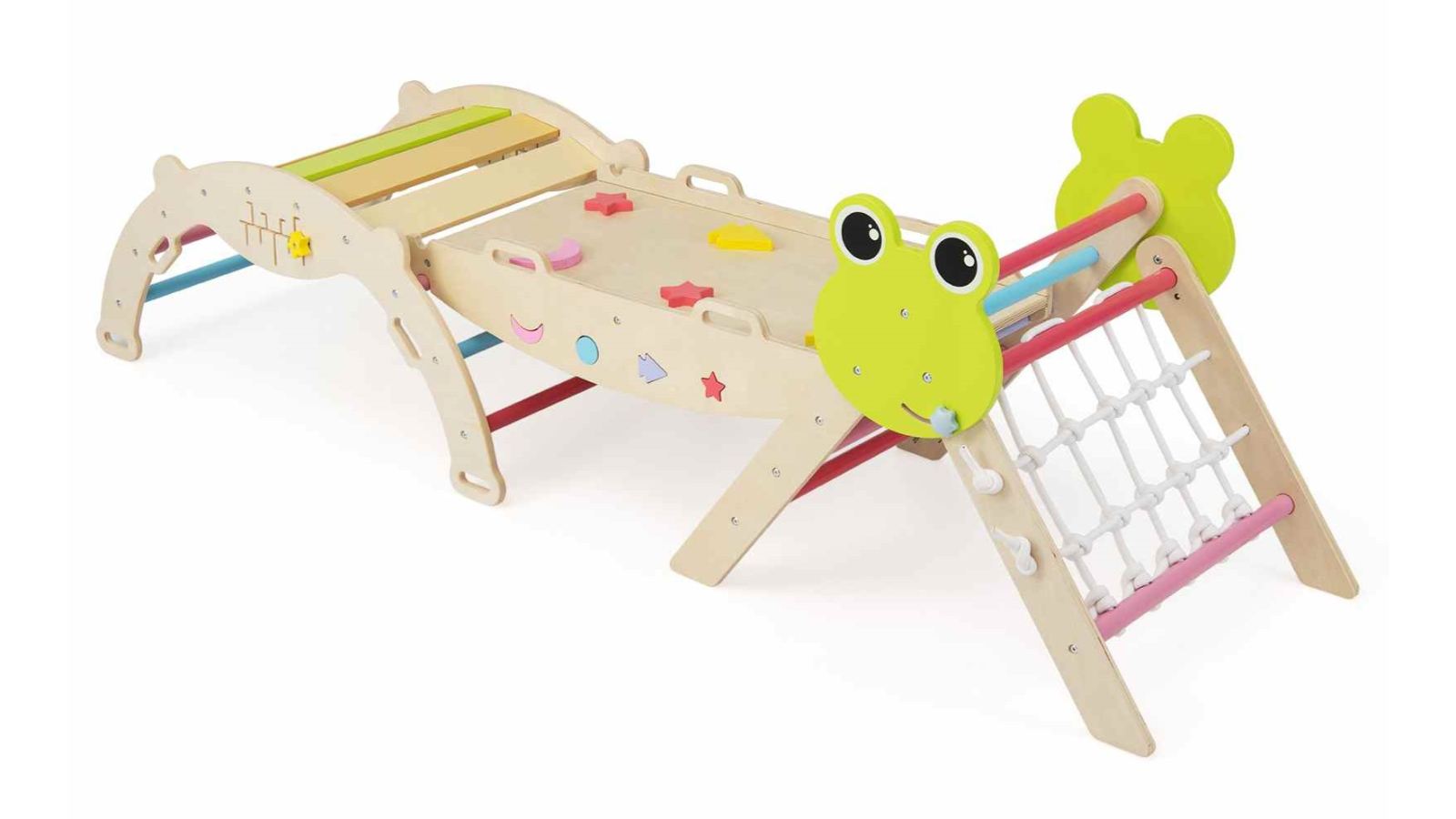 Costway 8-in-1 Wood Triangle Climb Playset