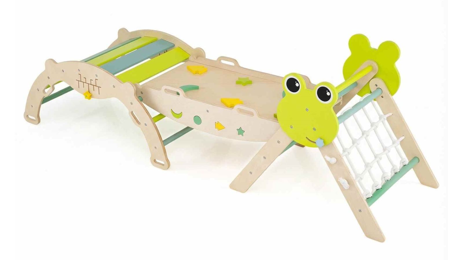 Costway 8-in-1 Wood Triangle Climb Playset with 8 Block