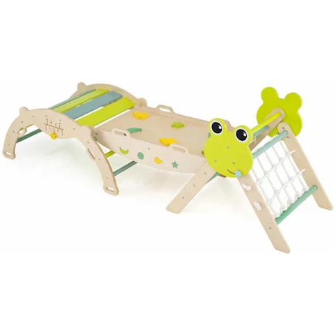 Costway 8-in-1 Wood Triangle Climb Playset with 8 Block