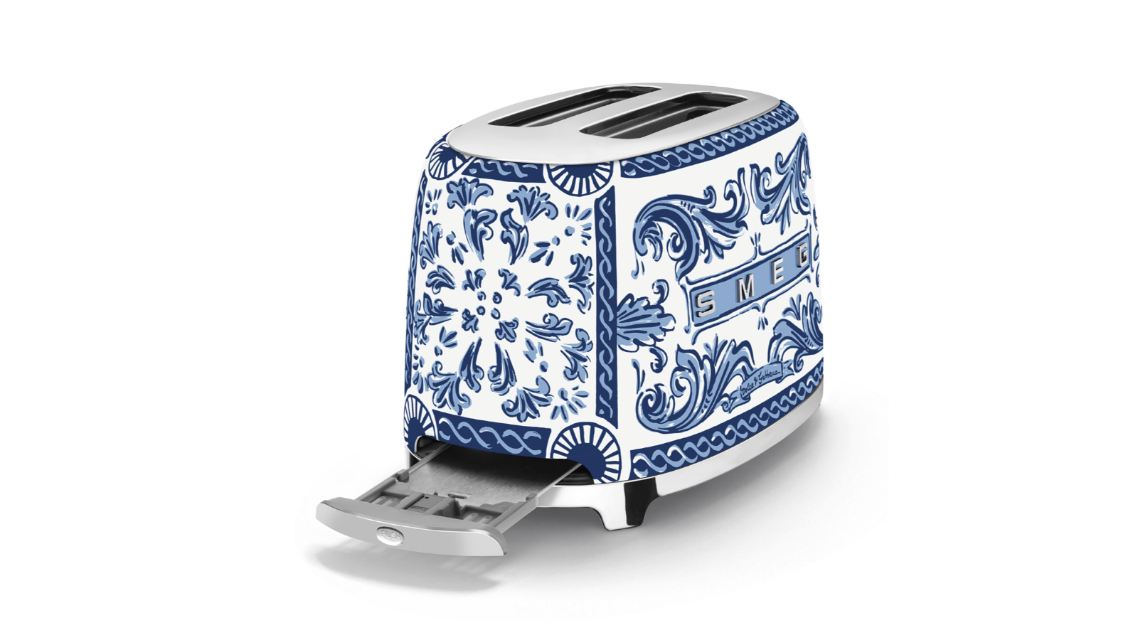 Smeg Dolce and Gabbana Slice Toaster Blu Mediterraneo Harvey