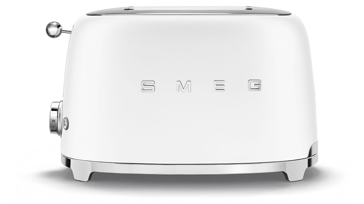 Smeg 50's Retro Style 2 Slice Toaster White Matte Harvey Norman