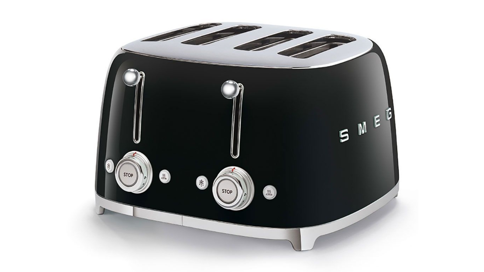 Smeg 50's Retro Style 4 Slot Wide Toaster - Black