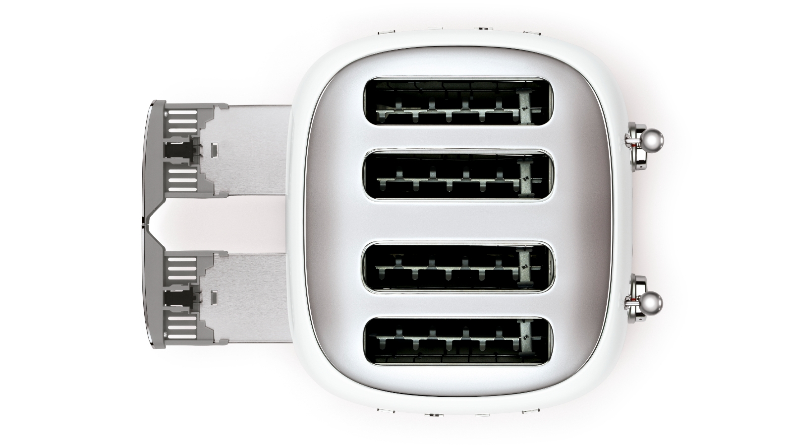 Smeg 50's Retro Style 4 Slot Wide Toaster White Harvey Norman