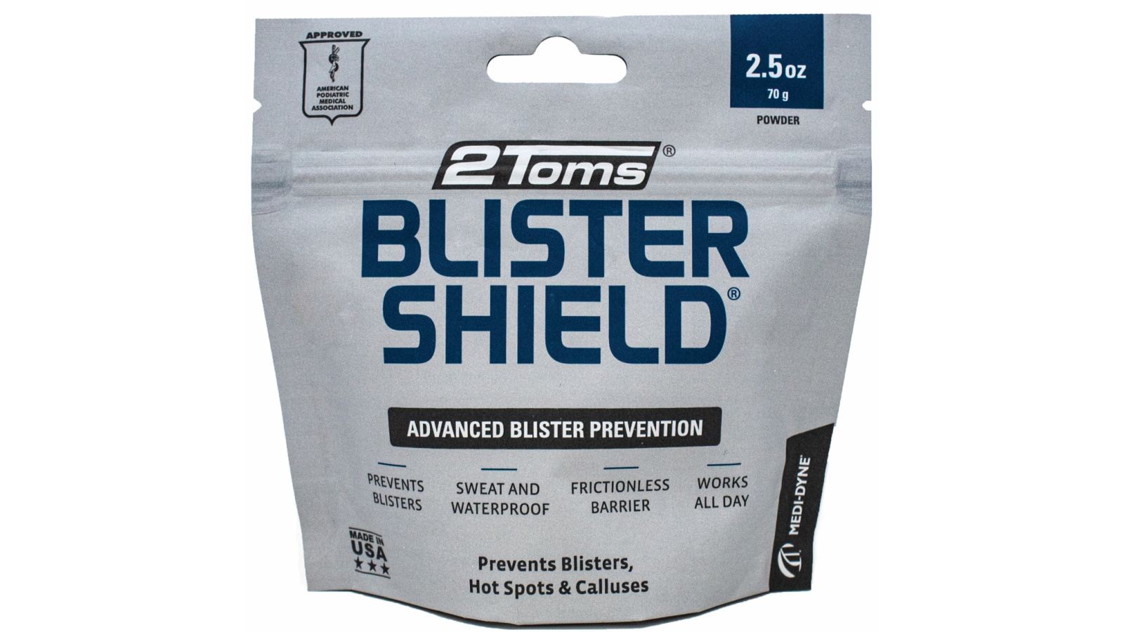 2Toms BlisterShield Blister Prevention Powder Formula - 70g Bag