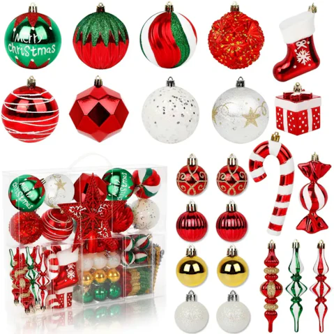 TM 106 Piece Enchanting Elegance Christmas Ball Ornament Set
