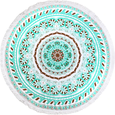 TODO Luxury Thick Microfiber Round Beach Towel - Blue
