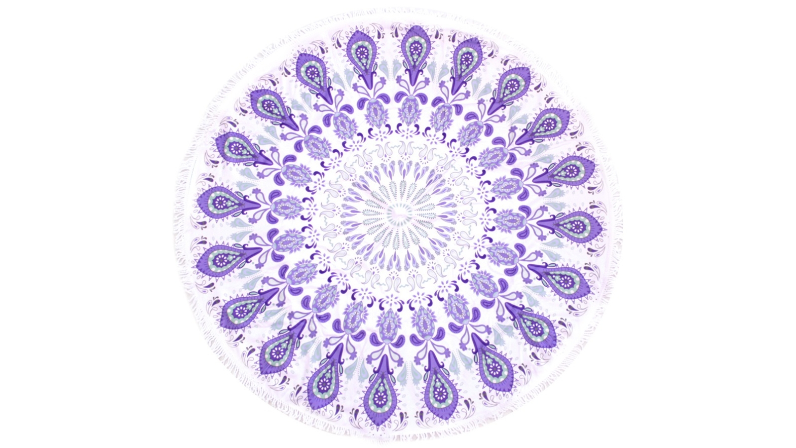TODO Luxury Thick Microfiber Round Beach Towel - Purple Peacock