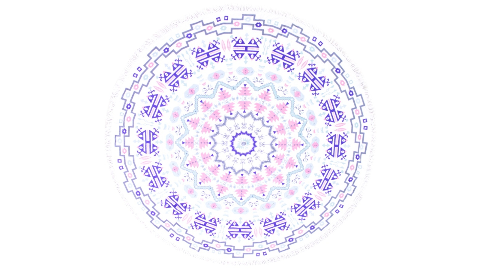 TODO Luxury Thick Microfiber Round Beach Towel - Cotton Candy
