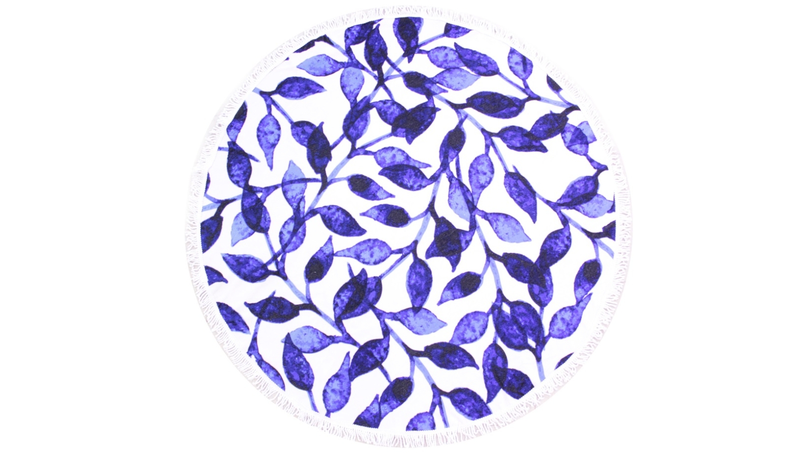 TODO Luxury Thick Microfiber Round Beach Towel - Blue Leaf