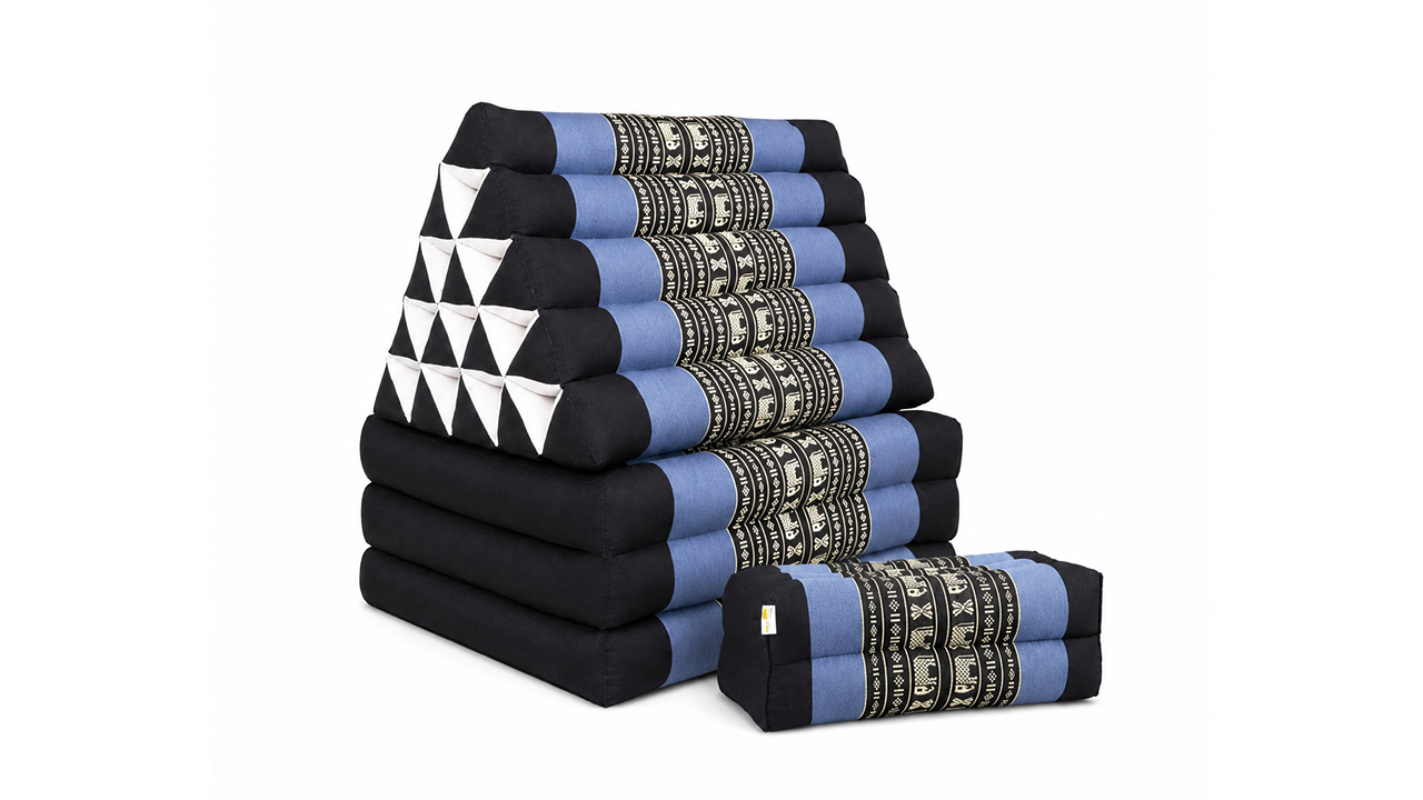 Mango Trees Jumbo Thai Triangle Pillow 3-Fold Day Bed with Arm/Leg Rest Block - Variant 1
