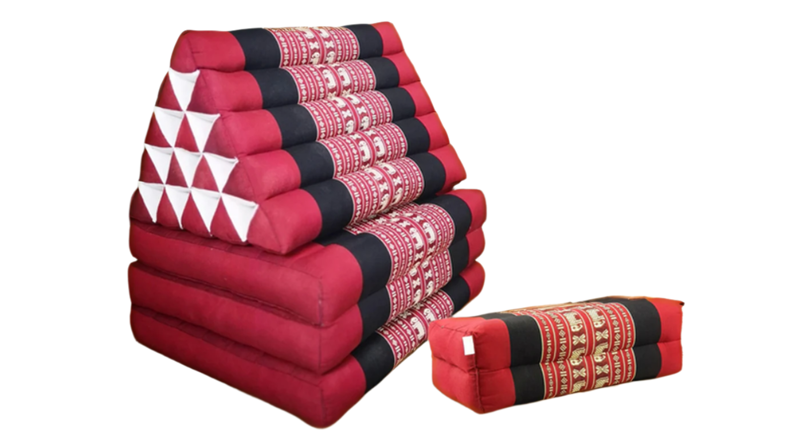 Mango Trees Jumbo Thai Triangle Pillow 3-Fold Day Bed with Arm/Leg Rest Block - Variant 2