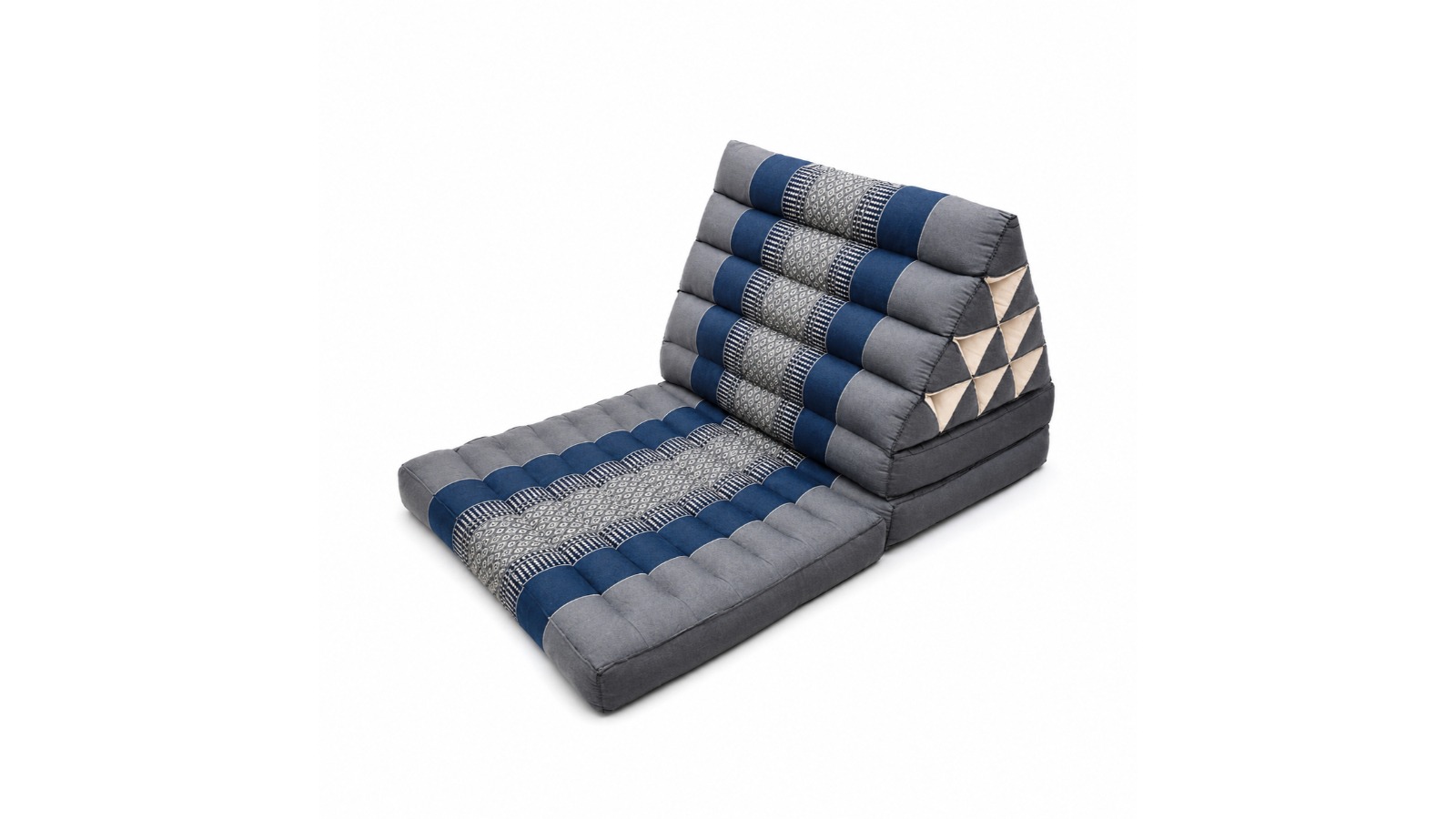 Mango Trees Large Thai Triangle Pillow - Grey