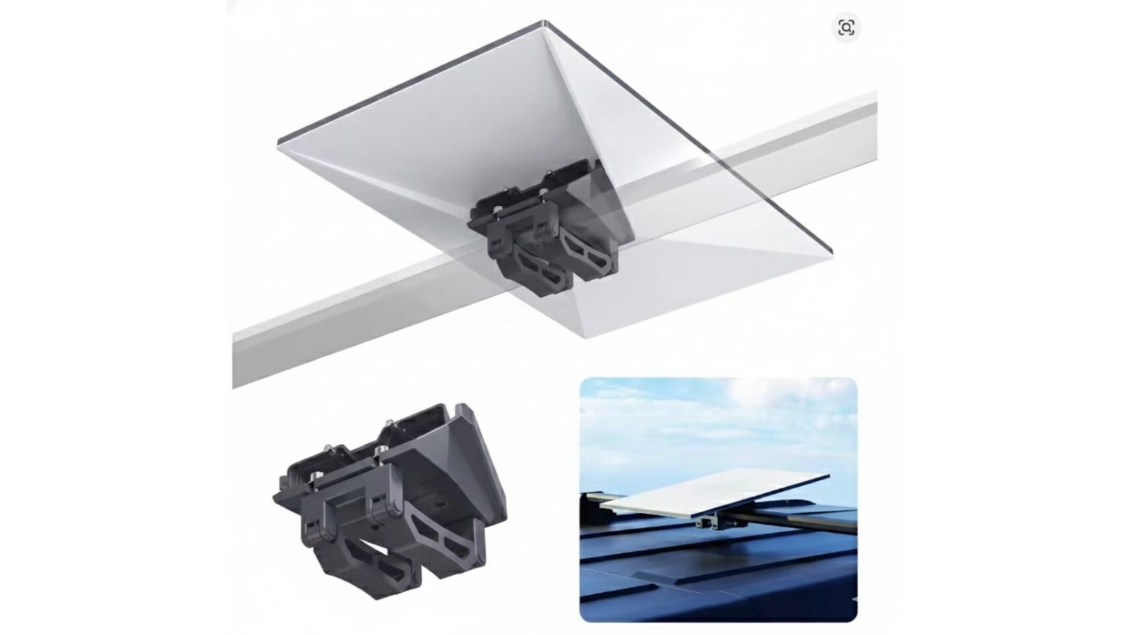 12 Volt Direct TVD-SL43 Roof Rack Clamp Mount for Starlink Gen 3 Standard