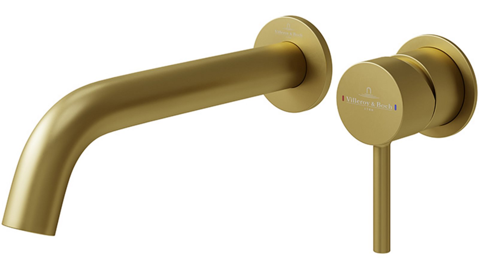Villeroy & Boch Vita 25 Wall Mounted Basin/Bath Trim Mixer - Brushed Gold