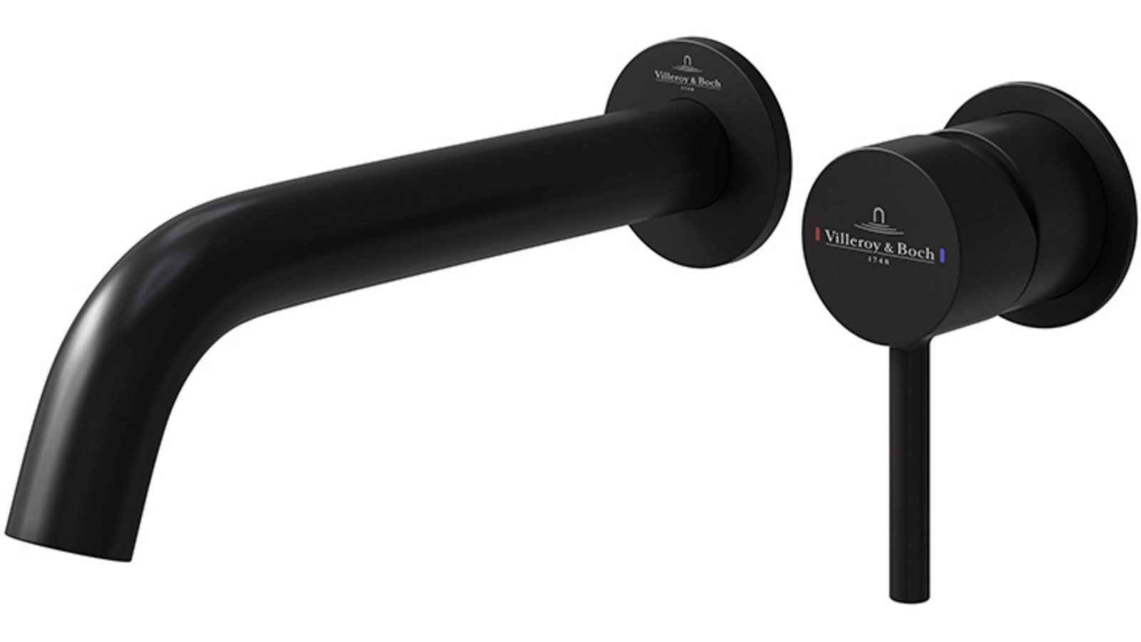 Villeroy & Boch Vita 25 Wall Mounted Basin/Bath Trim Mixer - Matte Black